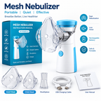 Portable Mesh Nebulizer Machine JSL-W302 with Masks & Mini Inhaler for Kids & Adults
