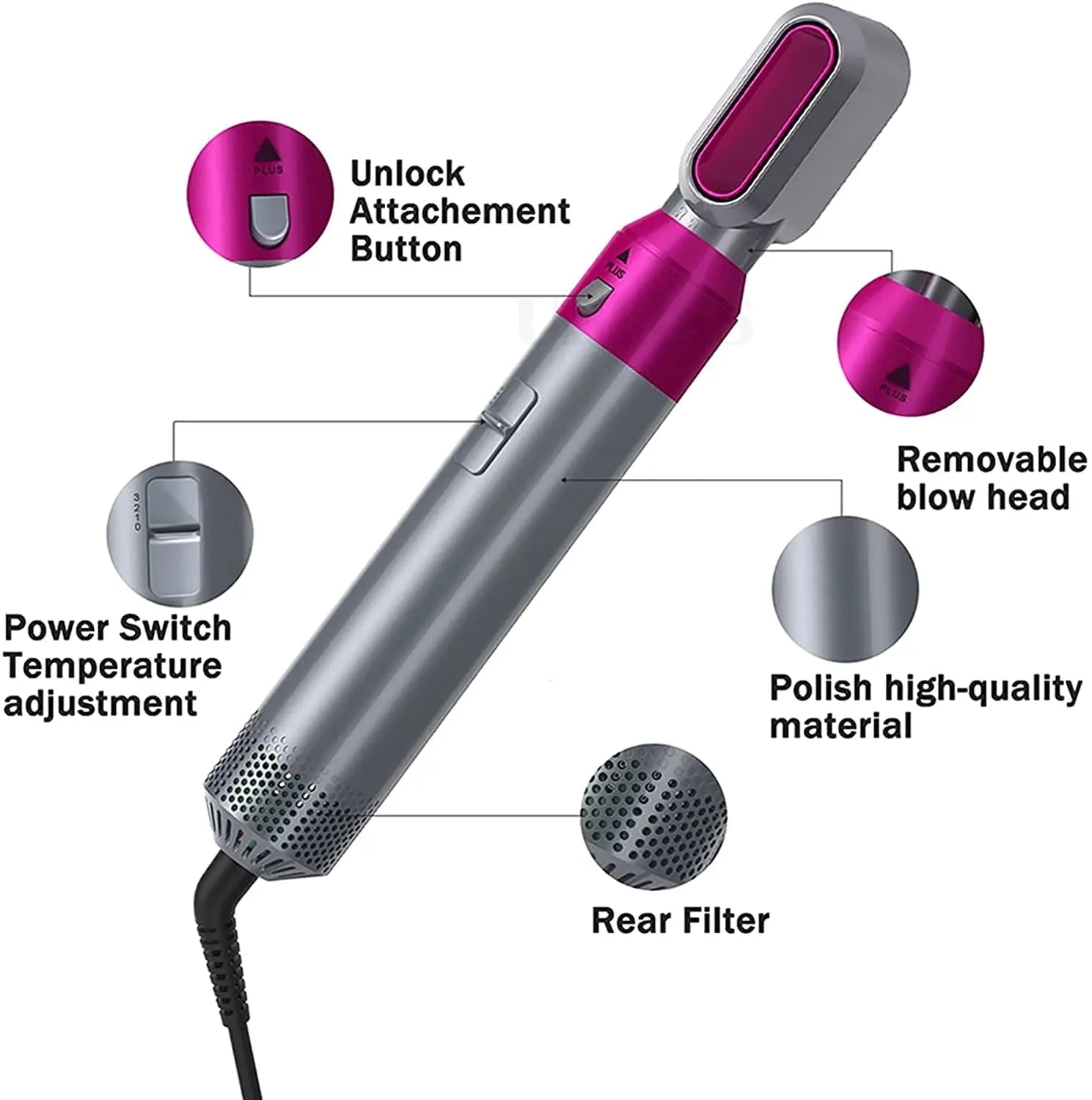 5 in 1 Multifunctional Hair Dryer - Hair Dryer Brush
