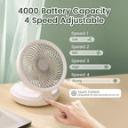Colorful USB Rechargeable Desktop Fan | Silent Cooling, LED Ambient Light, 3-Speed Rotation