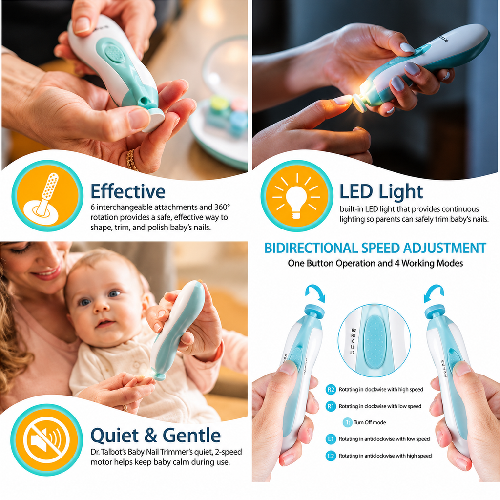 5 in 1 Electric Baby Nail Trimmer Kit 💙