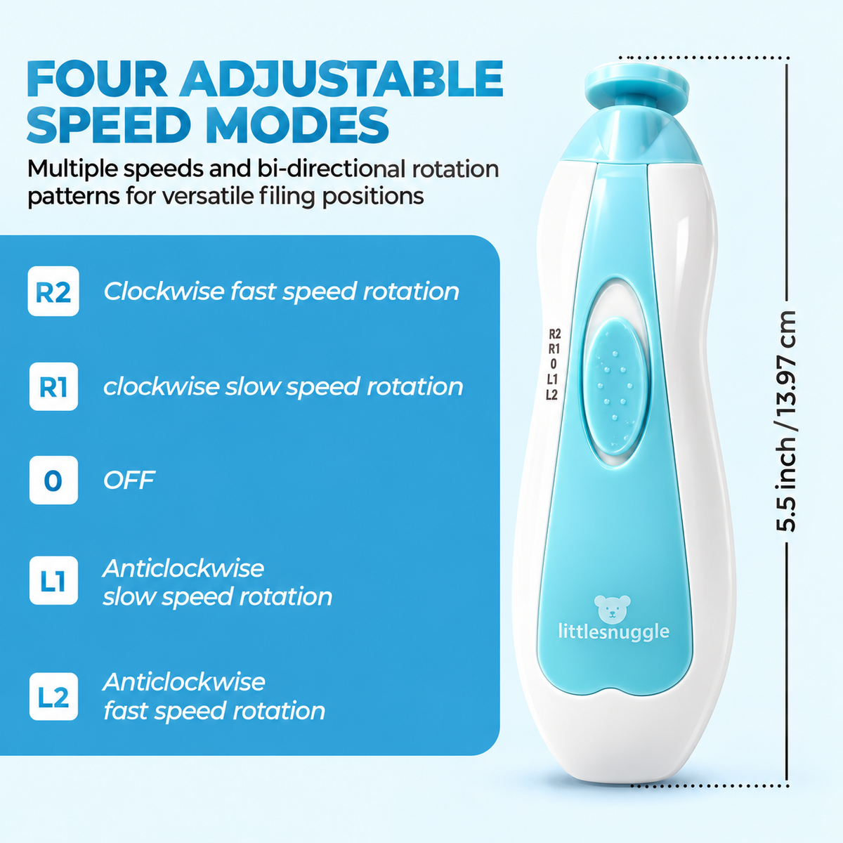 5 in 1 Electric Baby Nail Trimmer Kit 💙
