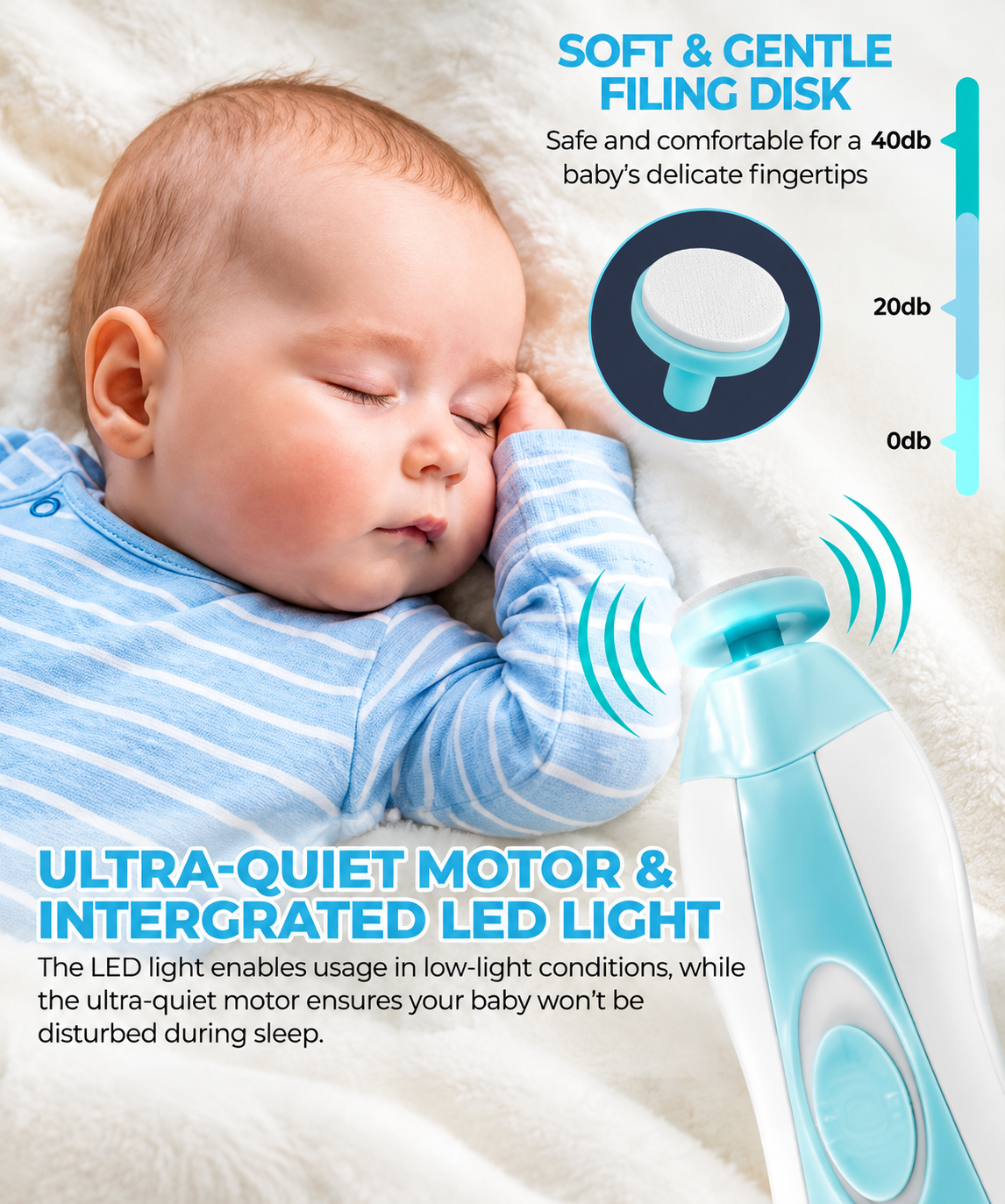 5 in 1 Electric Baby Nail Trimmer Kit 💙