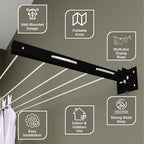 Foldable Metal Wall-Mounted Clothesline – Heavy Duty Laundry Dryer
