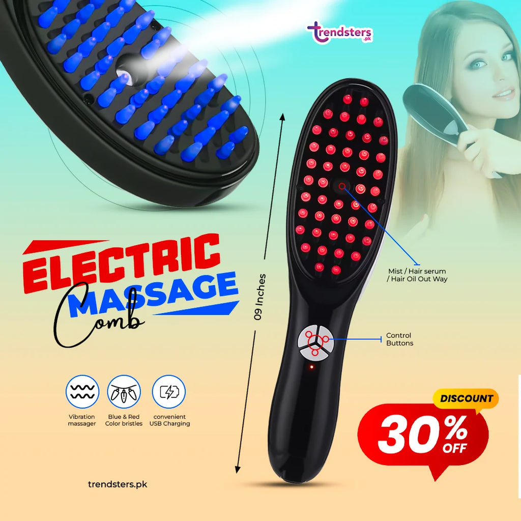 Electric LED Hair Brush – Comfortable Scalp Massage & Hair Care