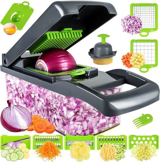 16-in-1 Multifunctional Vegetable Cutter & Slicer – Kitchen Tool with Interchangeable Blades