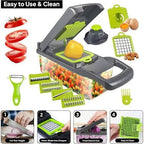 16-in-1 Multifunctional Vegetable Cutter & Slicer – Kitchen Tool with Interchangeable Blades