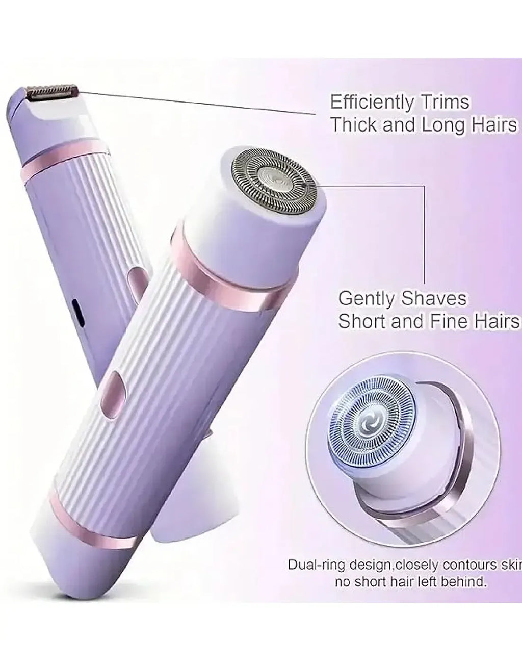 BLAWLESS 2-in-1 Electric Shaver & Trimmer – USB Rechargeable Double Head Hair Remover 💜