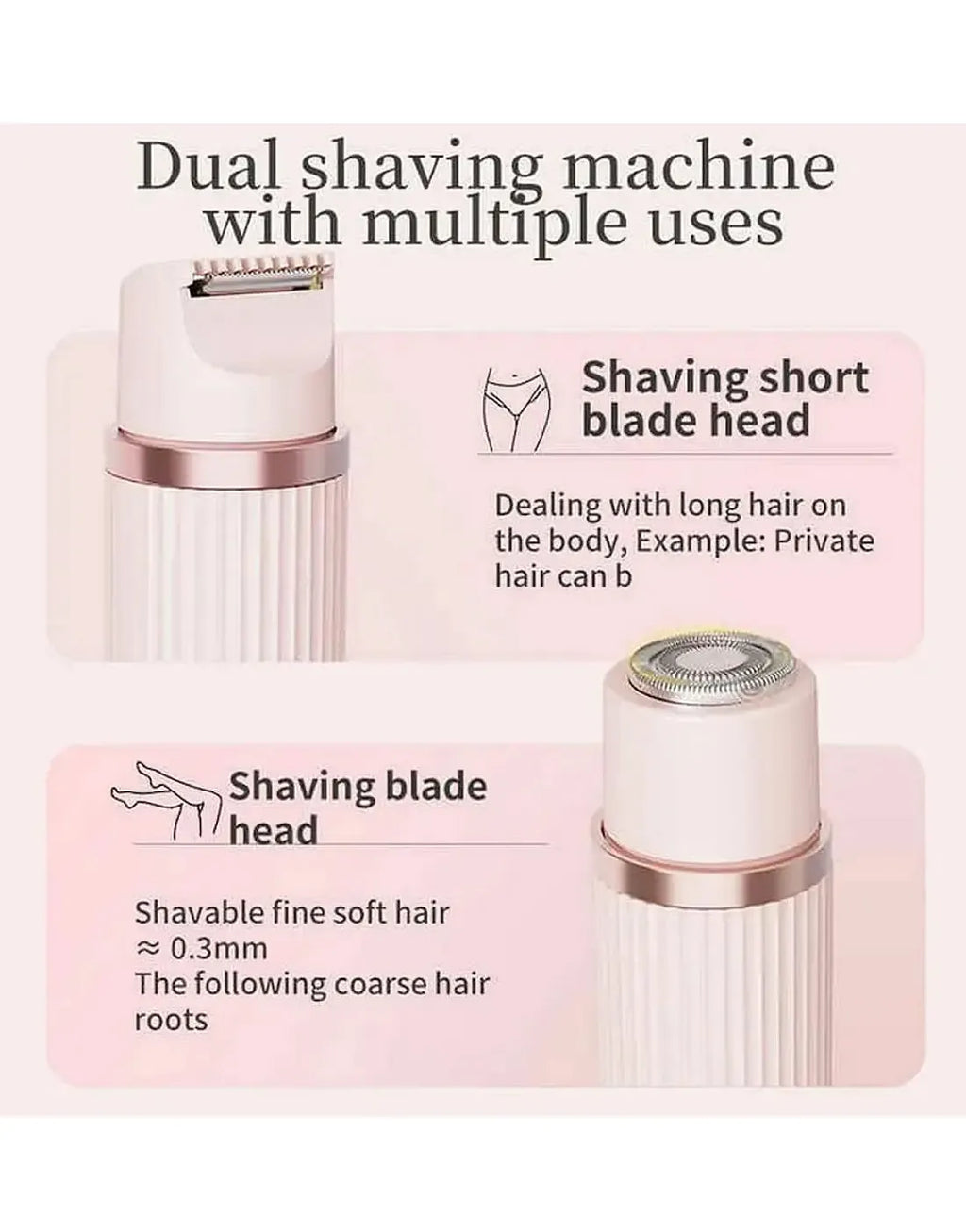 BLAWLESS 2-in-1 Electric Shaver & Trimmer – USB Rechargeable Double Head Hair Remover 💜
